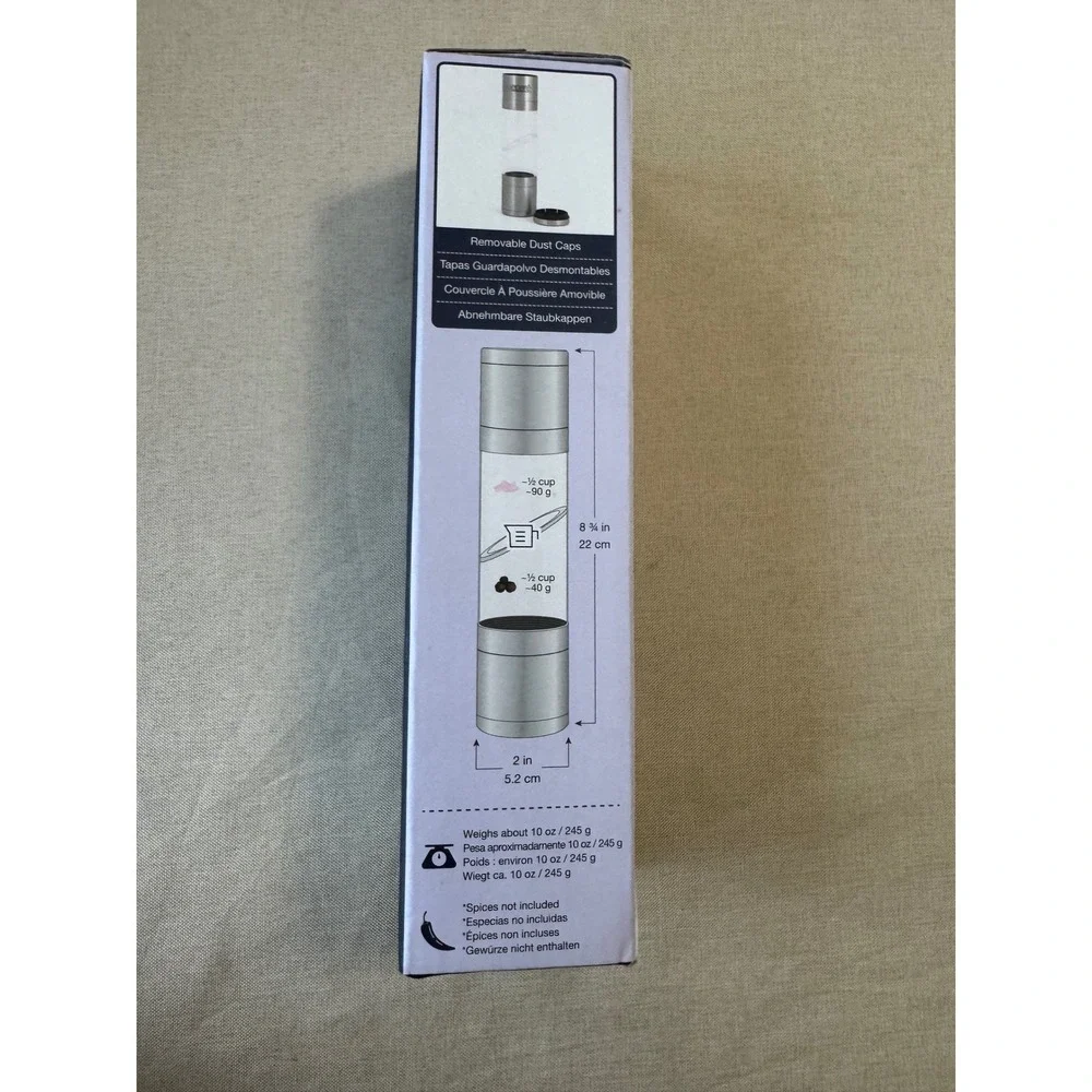 Epare 2 in 1 Grinder Salt Pepper Adjustable Stainless Steel New‎ Ceramic Mill